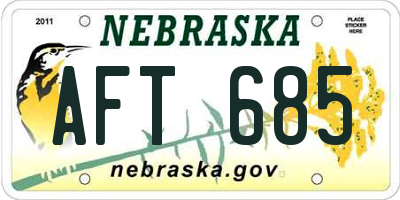 NE license plate AFT685