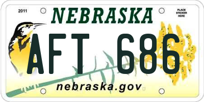 NE license plate AFT686