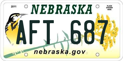 NE license plate AFT687