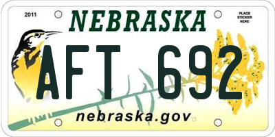 NE license plate AFT692