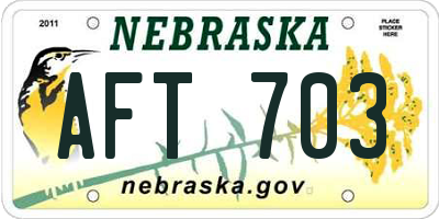NE license plate AFT703