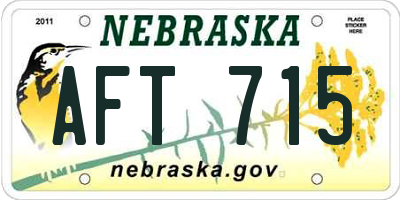 NE license plate AFT715