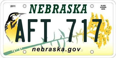 NE license plate AFT717