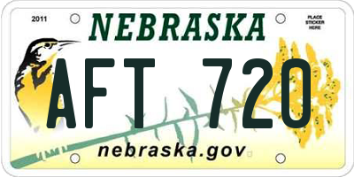 NE license plate AFT720