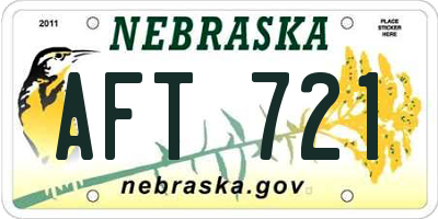 NE license plate AFT721