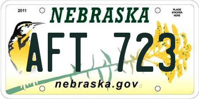 NE license plate AFT723