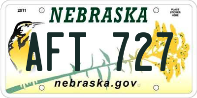 NE license plate AFT727