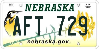 NE license plate AFT729