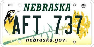 NE license plate AFT737