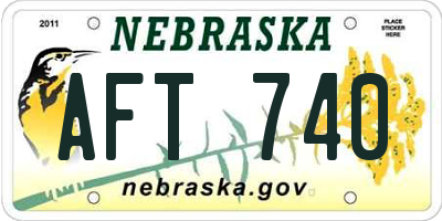NE license plate AFT740