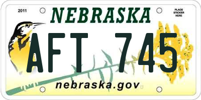 NE license plate AFT745
