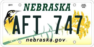 NE license plate AFT747