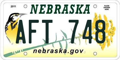 NE license plate AFT748