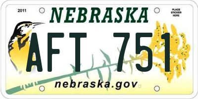 NE license plate AFT751