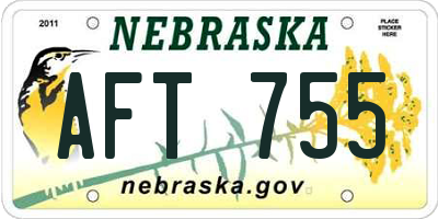 NE license plate AFT755