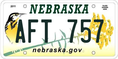 NE license plate AFT757
