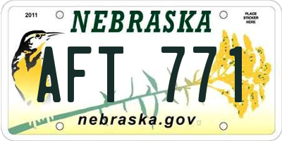 NE license plate AFT771