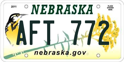 NE license plate AFT772