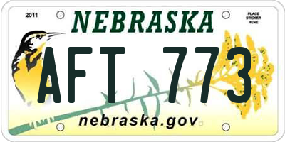NE license plate AFT773