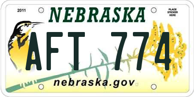 NE license plate AFT774