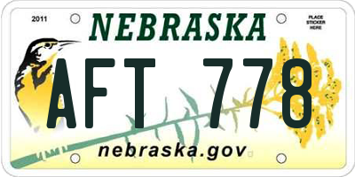 NE license plate AFT778