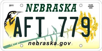 NE license plate AFT779