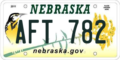 NE license plate AFT782
