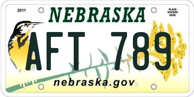 NE license plate AFT789
