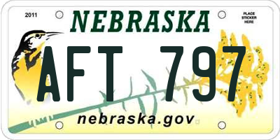 NE license plate AFT797