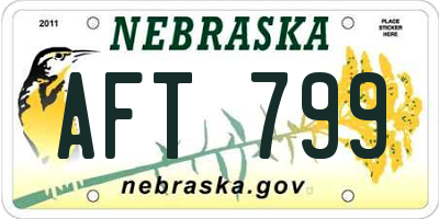 NE license plate AFT799