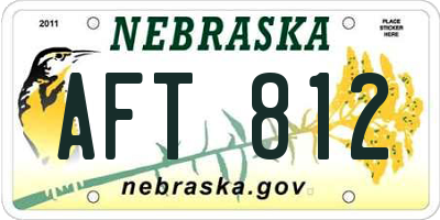 NE license plate AFT812