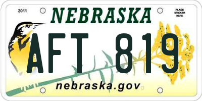 NE license plate AFT819