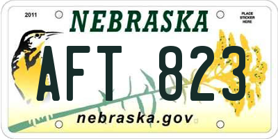 NE license plate AFT823