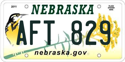 NE license plate AFT829