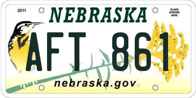 NE license plate AFT861
