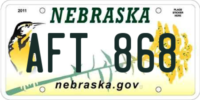 NE license plate AFT868