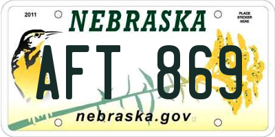 NE license plate AFT869