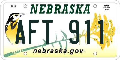 NE license plate AFT911