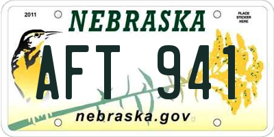 NE license plate AFT941