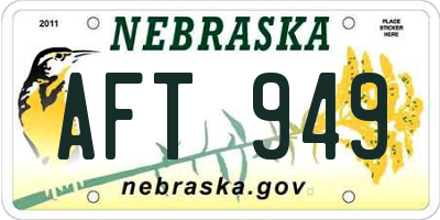 NE license plate AFT949