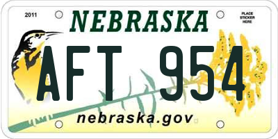 NE license plate AFT954