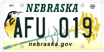 NE license plate AFU019