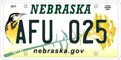 NE license plate AFU025
