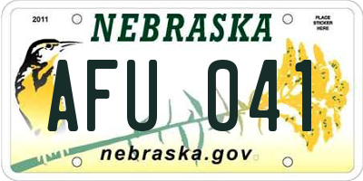 NE license plate AFU041