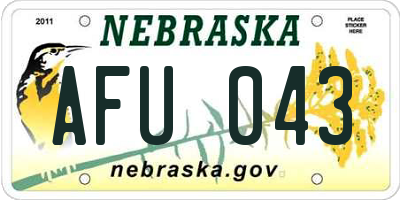 NE license plate AFU043
