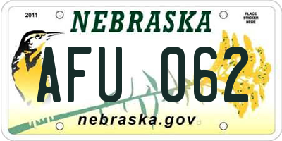 NE license plate AFU062