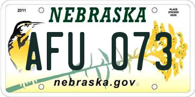 NE license plate AFU073