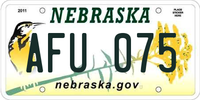 NE license plate AFU075