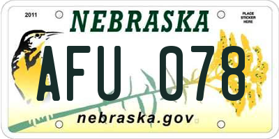 NE license plate AFU078