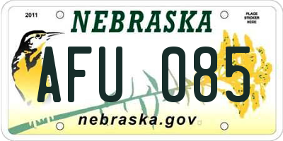 NE license plate AFU085